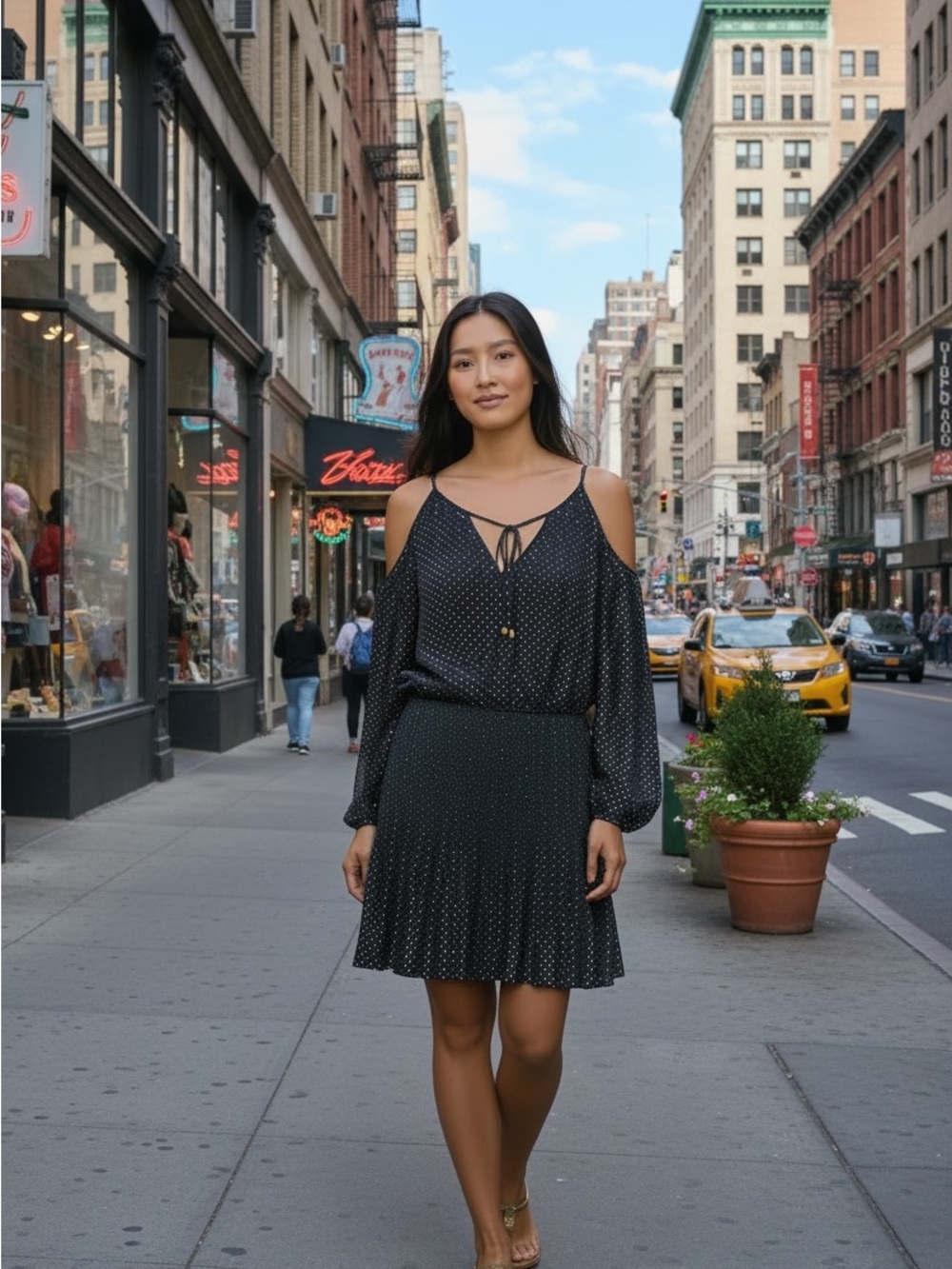 MICHAEL Michael Kors Navy Tie-Front Blouse